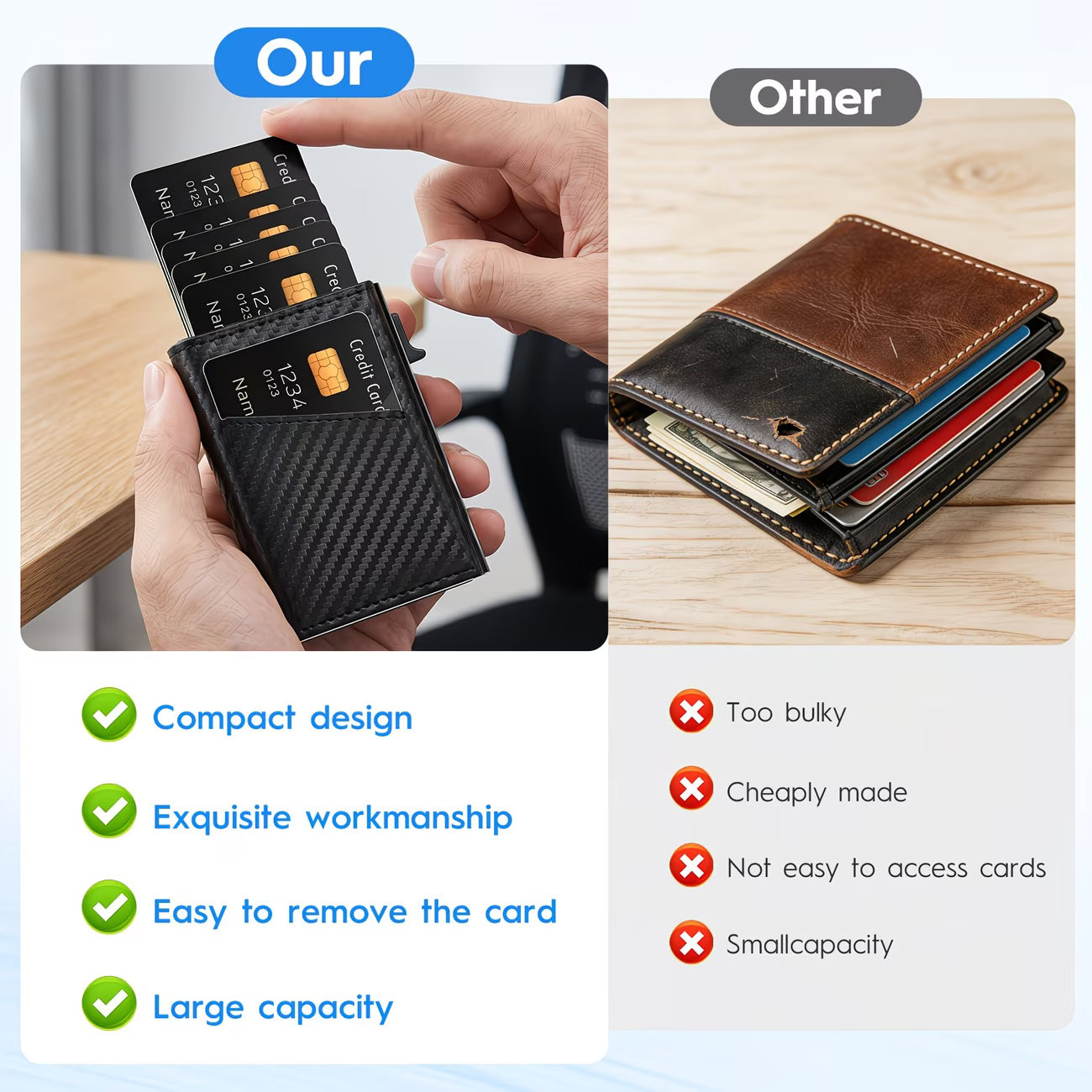 RFID-Blocking Carbon Fibre Pop-Up Wallet
