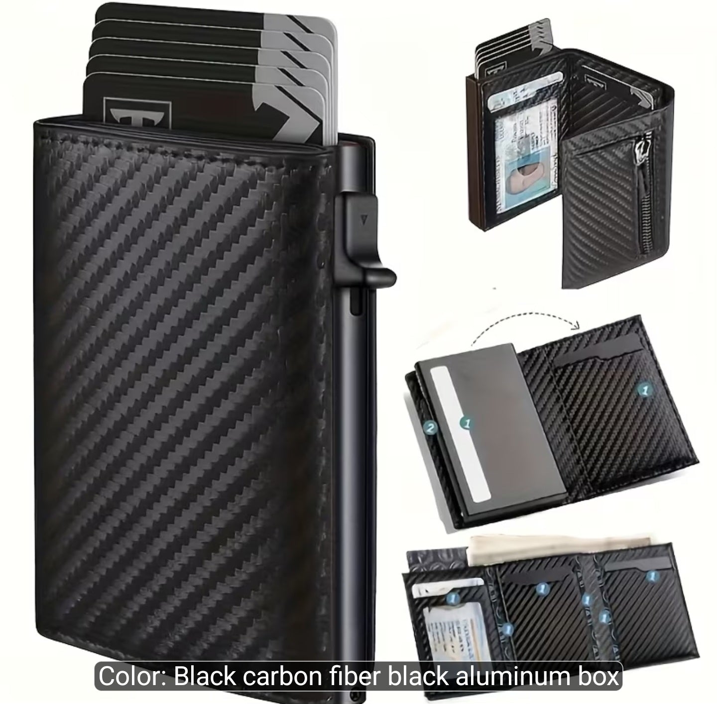 RFID-Blocking Carbon Fibre Pop-Up Wallet