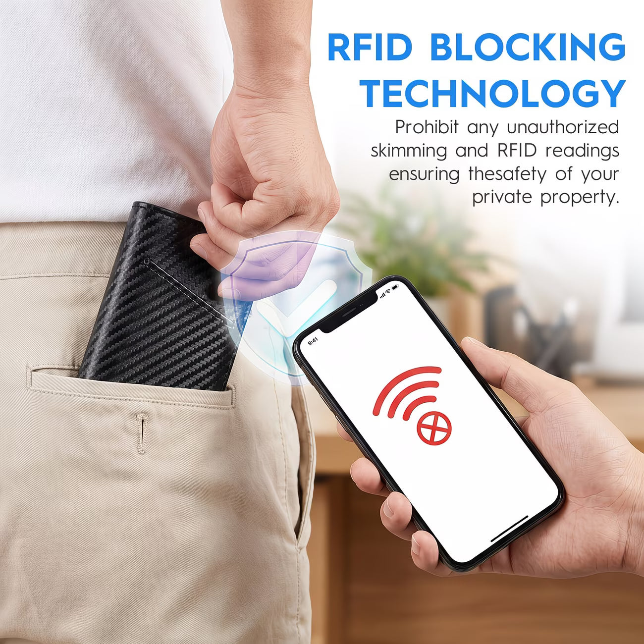 RFID-Blocking Carbon Fibre Pop-Up Wallet