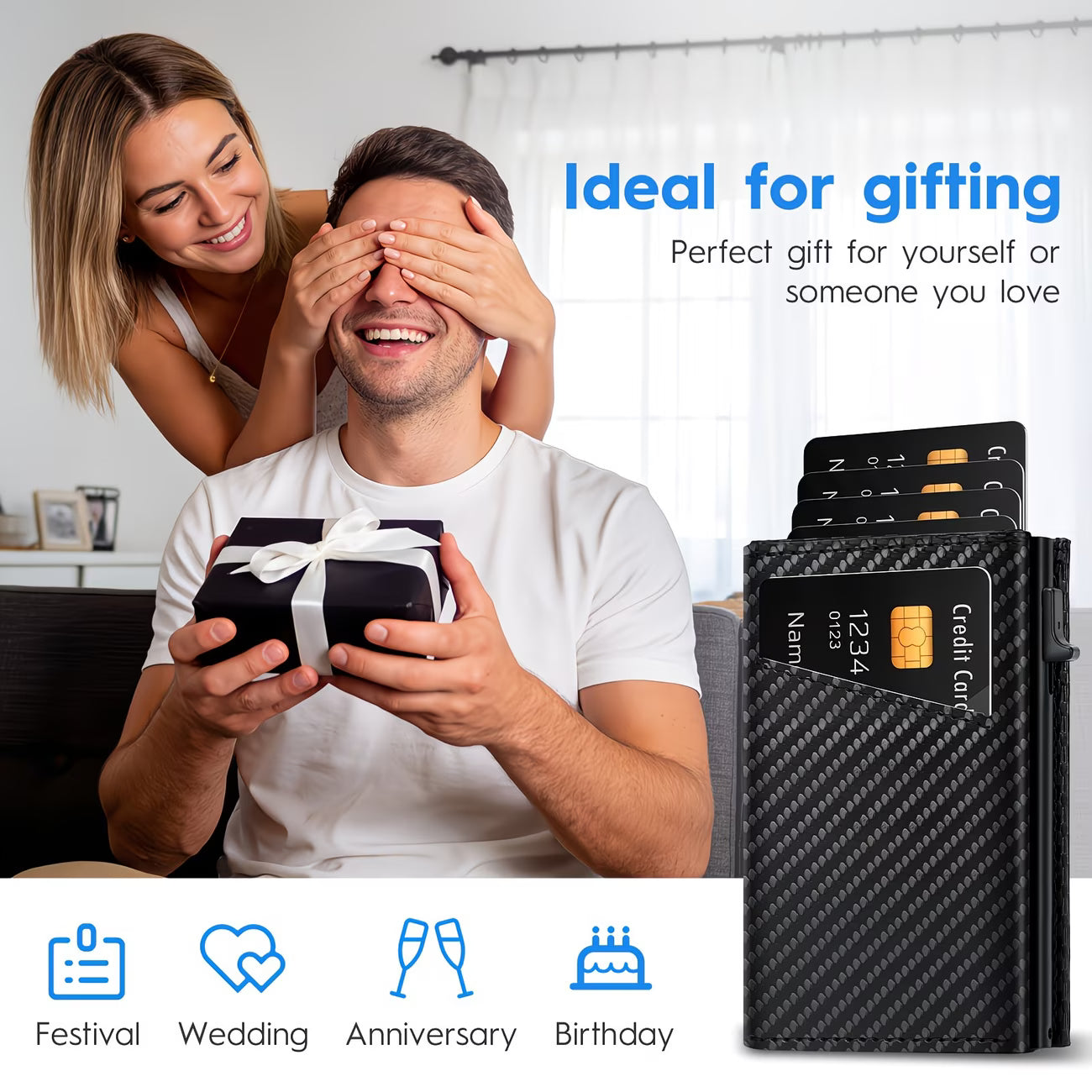 RFID-Blocking Carbon Fibre Pop-Up Wallet