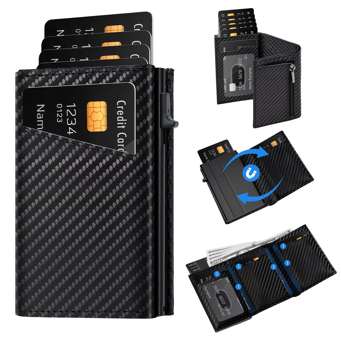 RFID-Blocking Carbon Fibre Pop-Up Wallet